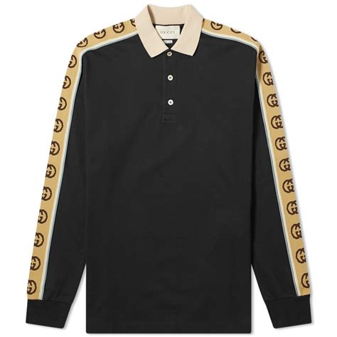 gucci brown polo shirt|gucci long sleeve polo shirt.